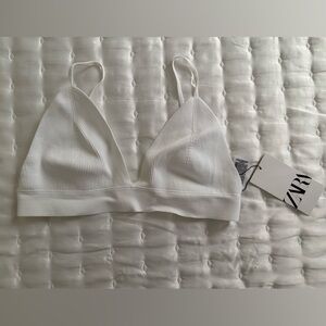 ZARA NWT White Triangle Bralette
